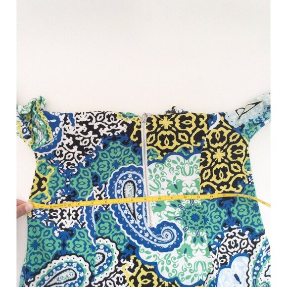 Joseph Ribkoff Paisley Multicolor 3/4 Sleeve Zip-Front A-Line Dress 2 - Picture 13 of 16